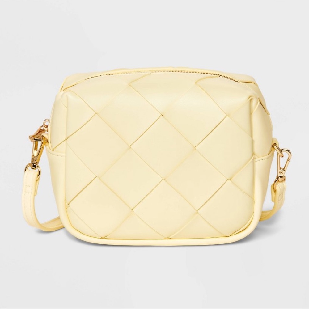 NWT A New Day Beige Pale Yellow Detachable Cube Crossbody Strap Bag Purse